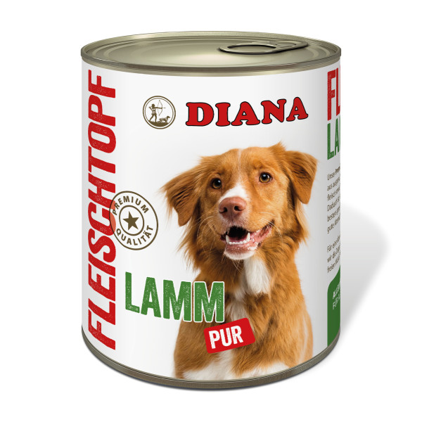 DIANA Fleischtopf Lamm pur, 800g - Premium Nassfutter für Hunde 