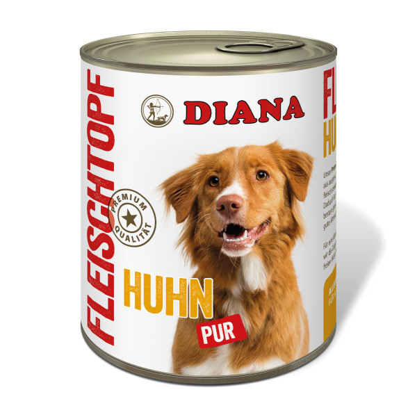 DIANA Fleischtopf Huhn pur, 800g - Premium Nassfutter für Hunde 