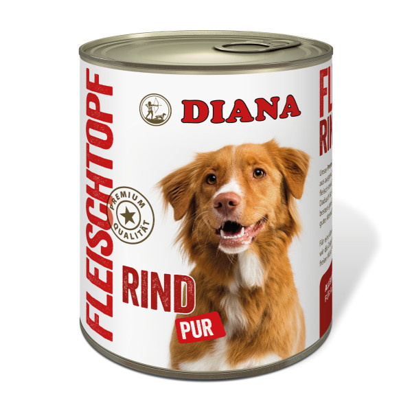 DIANA Fleischtopf Rind pur, 800g - Premium Nassfutter für Hunde 